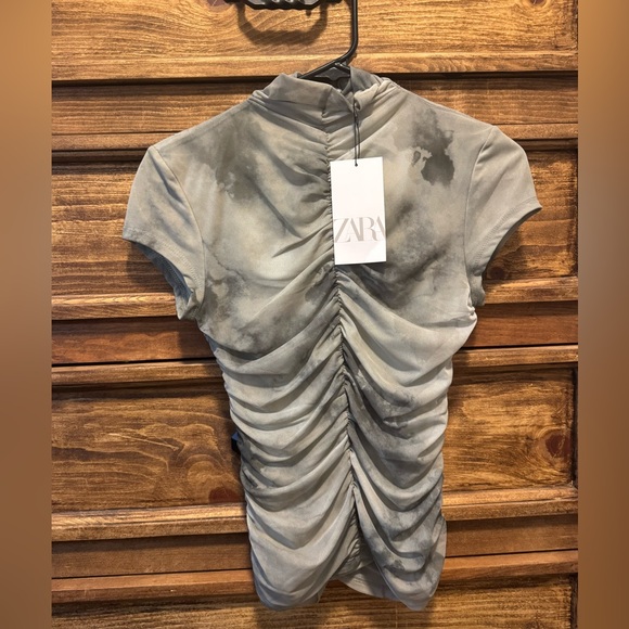 Zara Printed Tulle Top - Picture 4 of 4